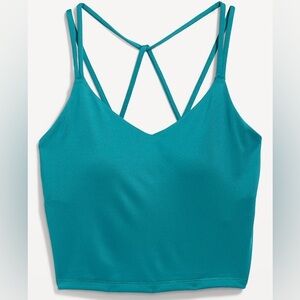 Old Navy Active Teal Powersoft Longline Crop Top Sports Bra